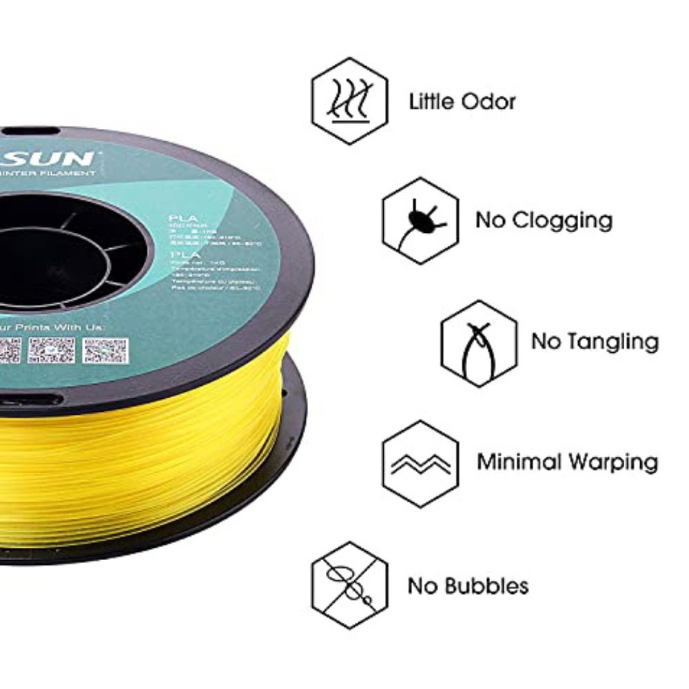 eSun - PLA - Jaune Citron Translucide (Glass Lemon Yellow) - 1,75 mm - 1 kg