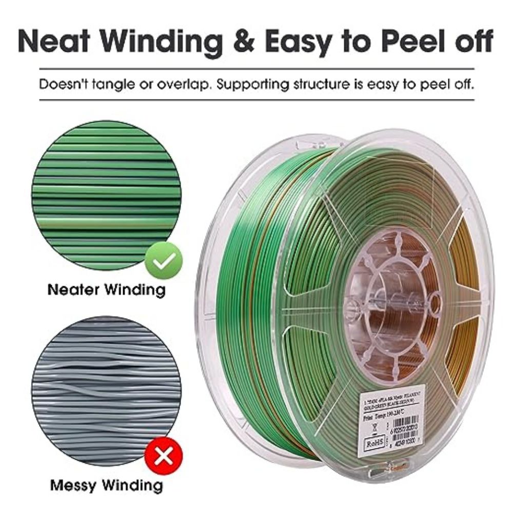 eSun - eSilk-PLA Mystic - Bleu/Orange/Vert (Blue Orange Green) 1,75 mm - 1 kg