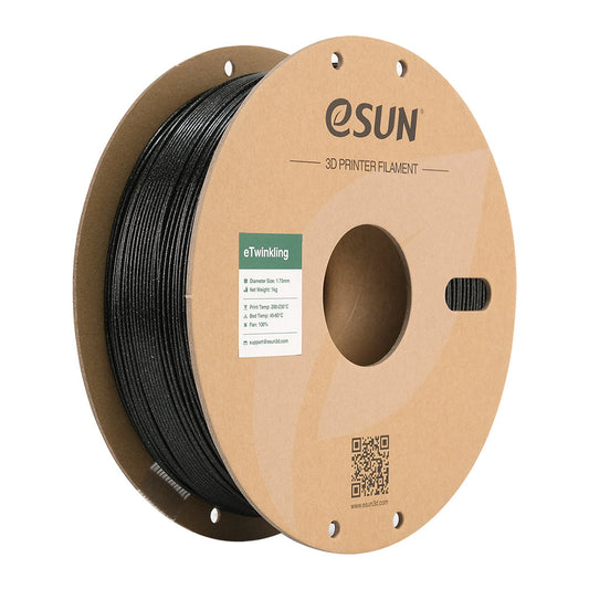 Bobine eSun de PLA eTwinkling Black - 1 kg - Bobine en carton 