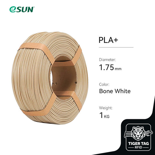 eSun - PLA+ - Blanc Os (Bone White) - 1,75 mm - 1 kg Refill avec RFID Tiger Tag