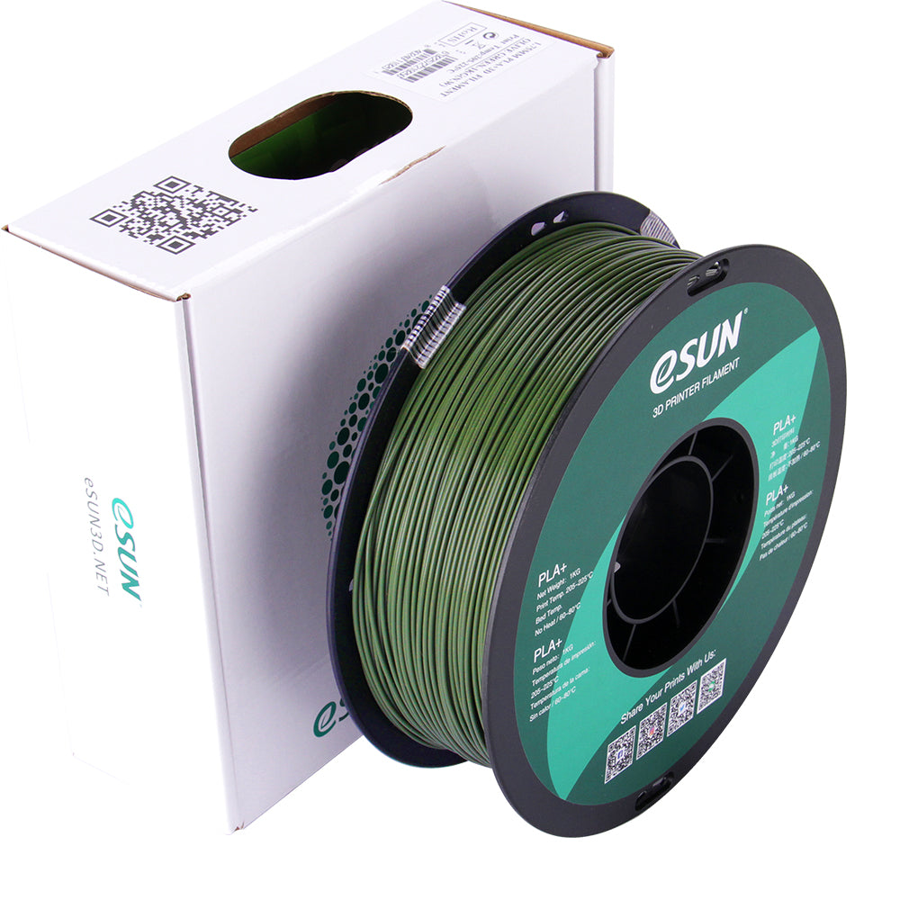 Filament eSUN PLA+ 1.75mm 1Kg - Vert Olive impression 3D