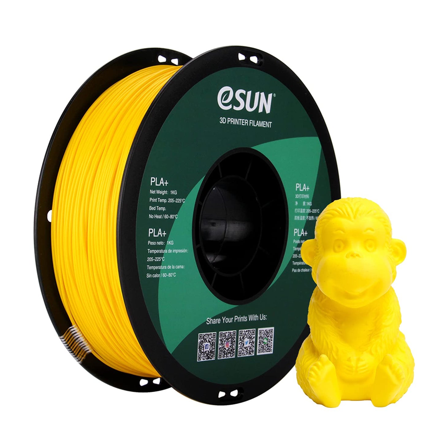 Fil 3D PLA 1 Kg 1.75 mm Jaune