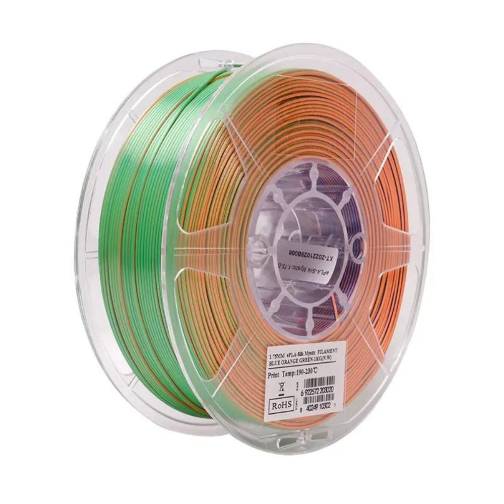 eSun - eSilk-PLA Mystic - Bleu/Orange/Vert (Blue Orange Green) 1,75 mm - 1 kg